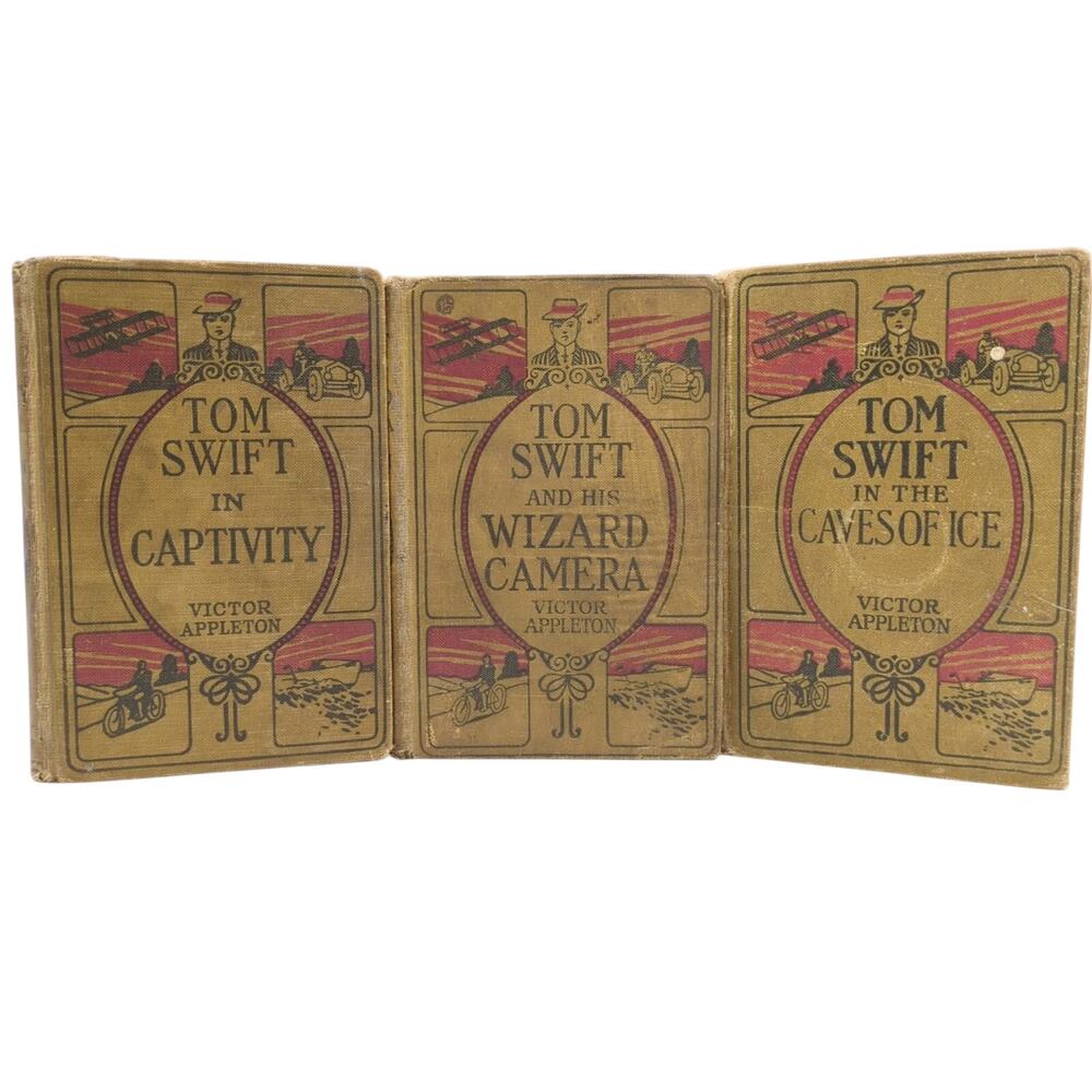 Tom Swift 3-Book Lot Captivity, Wizard Camera, Caves of Ice 1912